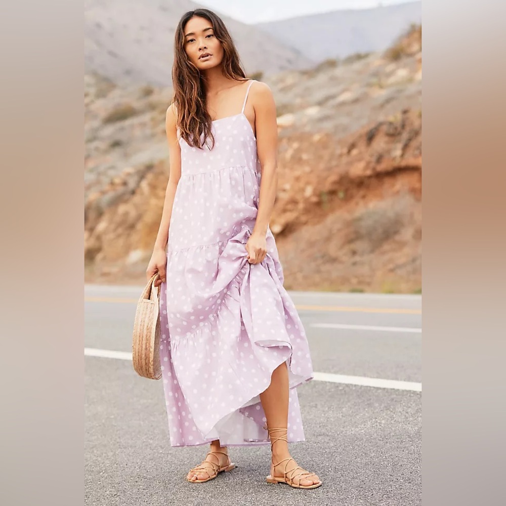 Anthropologie Charlie Holiday Isabella Polka Dot Maxi Dress
